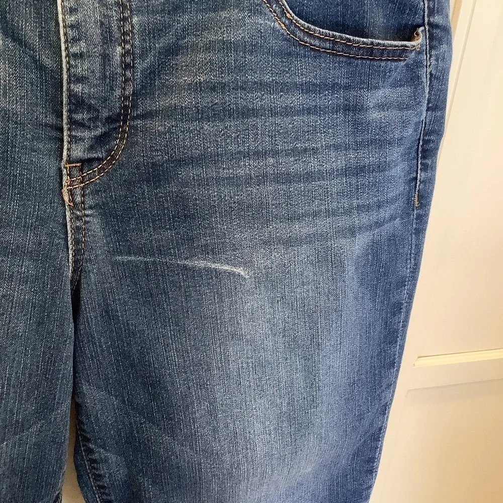 Wit & Wisdom Ab-solution Dark Blue Long Denim Jean Shorts Size 10 Cuffed